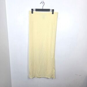 Arden B Butter Yellow Back Slit Summery Vacation Fitted Maxi‎ Skirt Size Small
